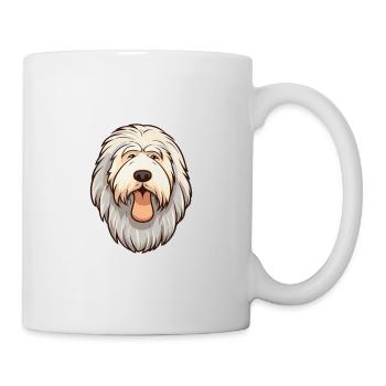 Vieux chien de berger anglais chien race dessin animé Kawaii Illu - Mug blanc - blanc - Droite