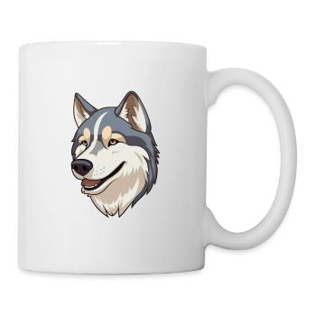 Northern Inuit Dog Breed Cartoon Kawaii Illustrati - Mug - white - Right