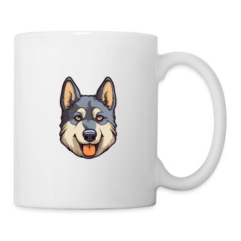 Norwegischer Elchhund Hunderasse Karikatur Kawaii Illust - Tasse - Weiß - Rechts