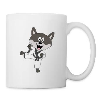 WOLF - KARATE - SPORT - SELBSTVERTEIDIGUNG - Tasse - Weiß - Rechts