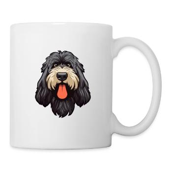 Race de chien Terrier russe noir Cartoon Kawaii Ill - Mug blanc - blanc - Droite