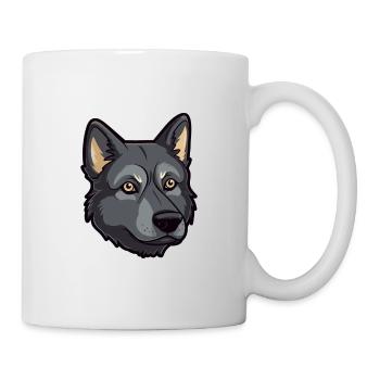 Chien d’élan norvégien noir race de chien Cartoon Kawaii - Mug blanc - blanc - Droite