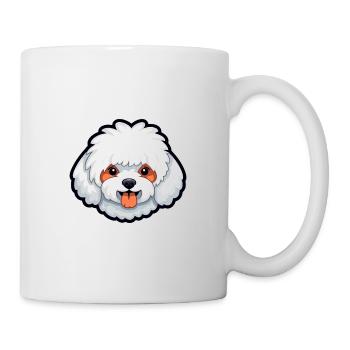 Bichon Frise chien race Cartoon Kawaii Illustration - Mug blanc - blanc - Droite