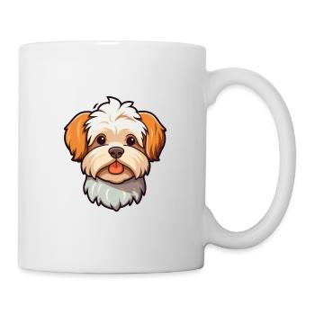 Bichon Yorkie Dog Breed Cartoon Kawaii Illustratio - Mug - white - Right