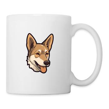 Tchécoslovaque chien-loup chien race dessin animé Kawaii I - Mug blanc - blanc - Droite