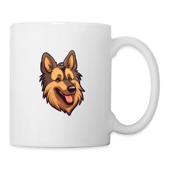 Belgian Tervuren Dog Breed Cartoon Kawaii Illustra - Mug - white - Right