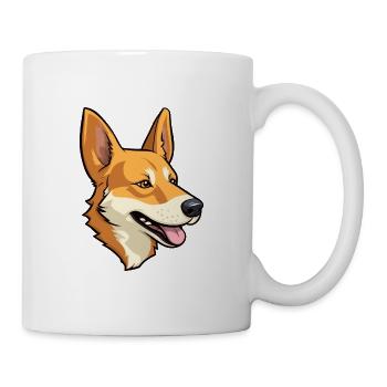 Carolina Dog Breed Cartoon Kawaii Illustration - Mug - white - Right