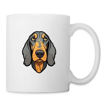 Noir et Tan Coonhound chien race Cartoon Kawaii I - Mug blanc - blanc - Droite