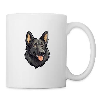 Chien de berger belge race de chien Cartoon Kawaii Illustra - Mug blanc - blanc - Droite