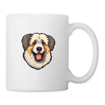 Kaukasischer Schäferhund Rasse Cartoon Kawaii Illust - Tasse - Weiß - Rechts