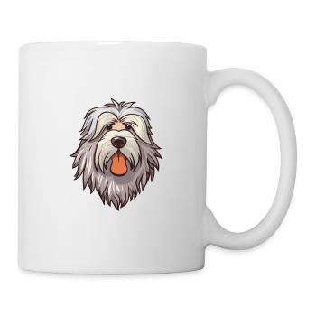 Bergamasco Schäferhund Rasse Cartoon Kawaii Abb. - Tasse - Weiß - Rechts