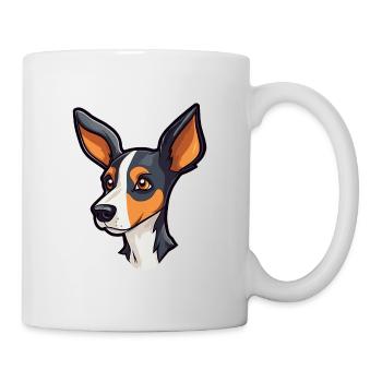 Decker Ratte Terrier Hunderasse Karikatur Kawaii Illust - Tasse - Weiß - Rechts