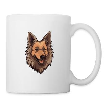 Belgian Shepherd Dog Breed Cartoon Kawaii Illustra - Mug - white - Right