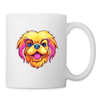 Pekingese Dog Breed Cartoon Kawaii Illustration - Mug - white - Right