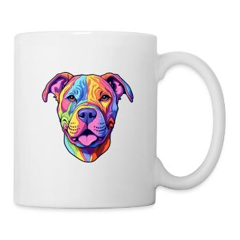 Pitbull Dog Breed Cartoon Kawaii Illustration - Mug - white - Right