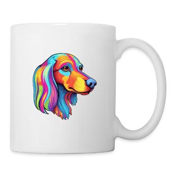 Saluki Dog Breed Cartoon Kawaii Illustration - Mug - white - Right