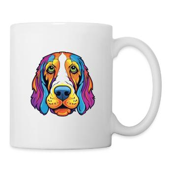 Chien courant russe race de chien Cartoon Kawaii Illustratio - Mug blanc - blanc - Droite