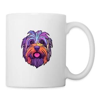 Skye Terrier Hunderasse Cartoon Kawaii Illustration - Tasse - Weiß - Rechts