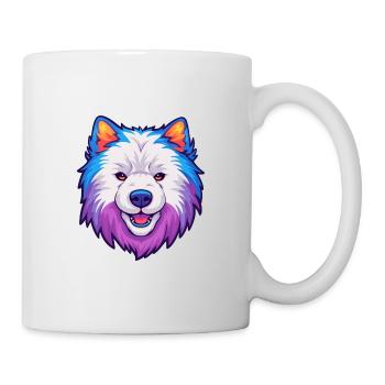 Samoyed Dog Breed Cartoon Kawaii Illustration - Mug - white - Right