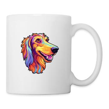 Chien loup russe race Cartoon Kawaii Illustr - Mug blanc - blanc - Droite