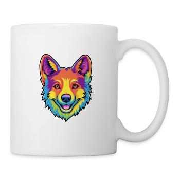 Norwegian Buhund Dog Breed Cartoon Kawaii Illustra - Mug - white - Right
