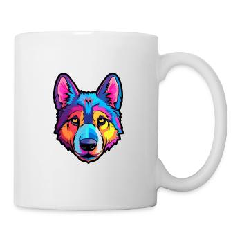 Norwegischer Elchhund Hunderasse Cartoon Kawaii Illust - Tasse - Weiß - Rechts