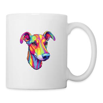 Chien de race de lévrier polonais Cartoon Kawaii Illustra - Mug blanc - blanc - Droite