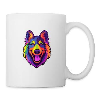 Chien de berger belge race de chien Cartoon Kawaii Illustra - Mug blanc - blanc - Droite