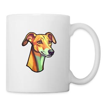 Rampur Greyhound Dog Breed Cartoon Kawaii Illustra - Mug - white - Right