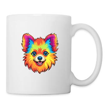 Pomeranian German Spitz Dog Breed Cartoon Kawaii I - Mug - white - Right