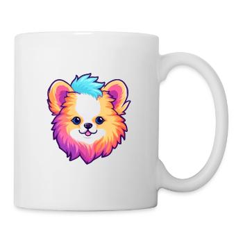 Pomeranian Spitz Hunderasse Cartoon Kawaii Illustra - Tasse - Weiß - Rechts