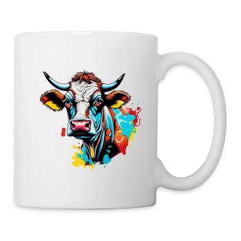 Braune Kuh / Tier / Milch / Bauernhof / Stall - Tasse - Weiß - Rechts