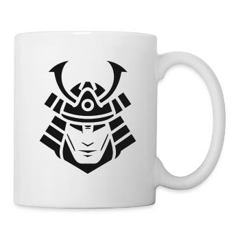 Samurai Helm Logo Katana Schwertkämpfer - Tasse - Weiß - Rechts