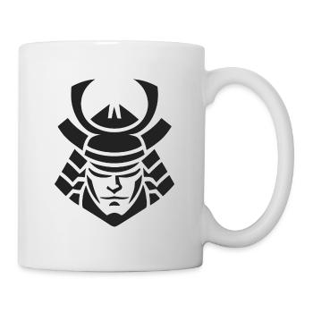Samurai Helmet Logo Katana Swordsman - Mug - white - Right