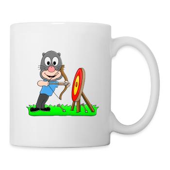 MAULWURF - BOGENSCHIEßEN - BOGENSCHÜTZE - SPORT - Tasse - Weiß - Rechts