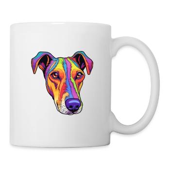Glatter Foxterrier Hunderasse Cartoon Kawaii Illust - Tasse - Weiß - Rechts