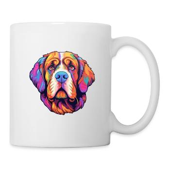 St Bernard chien race Cartoon Kawaii Illustration - Mug blanc - blanc - Droite