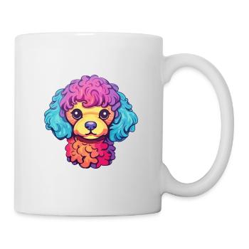 Toy Poodle Dog Breed Cartoon Kawaii Illustration - Mug - white - Right