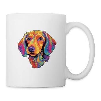 Wirehaired Dachshund Dog Breed Cartoon Kawaii Illu - Mug - white - Right