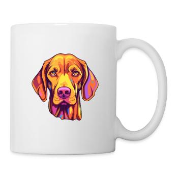 Vizsla race de chien dessin animé Kawaii Illustration - Mug blanc - blanc - Droite