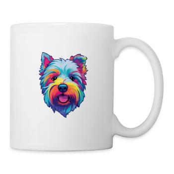 Westie chien race dessin animé Kawaii Illustration - Mug blanc - blanc - Droite