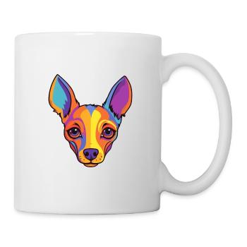 Spielzeug Foxterrier Hunderasse Cartoon Kawaii Illustrat - Tasse - Weiß - Rechts