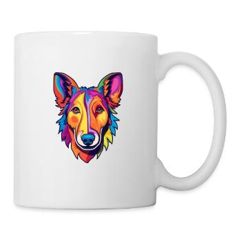 Glatter Collie Hund Rasse Cartoon Kawaii Illustratio - Tasse - Weiß - Rechts