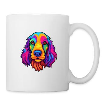 Spaniel Hunderasse Cartoon Kawaii Illustration - Tasse - Weiß - Rechts