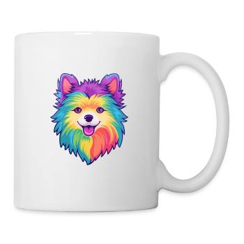 Spitz chien race Cartoon Kawaii Illustration - Mug blanc - blanc - Droite