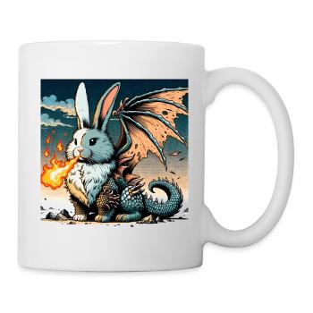 Dragon lapin cracheur de feu #01 - Mug blanc - blanc - Droite