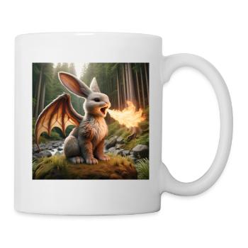 Feuerspeiender Hase Drache #19 - Tasse - Weiß - Rechts