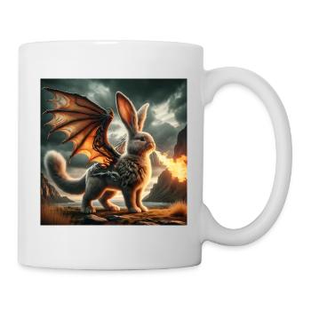Feuerspeiender Hase Drache #03 - Tasse - Weiß - Rechts