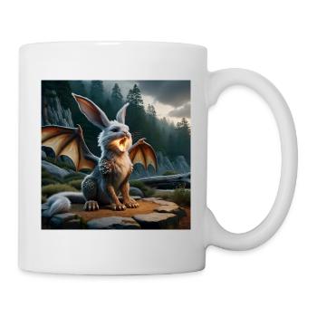 Feuerspeiender Hase Drache #20 - Tasse - Weiß - Rechts