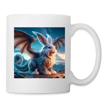 Feuerspeiender Hase Drache #04 - Tasse - Weiß - Rechts